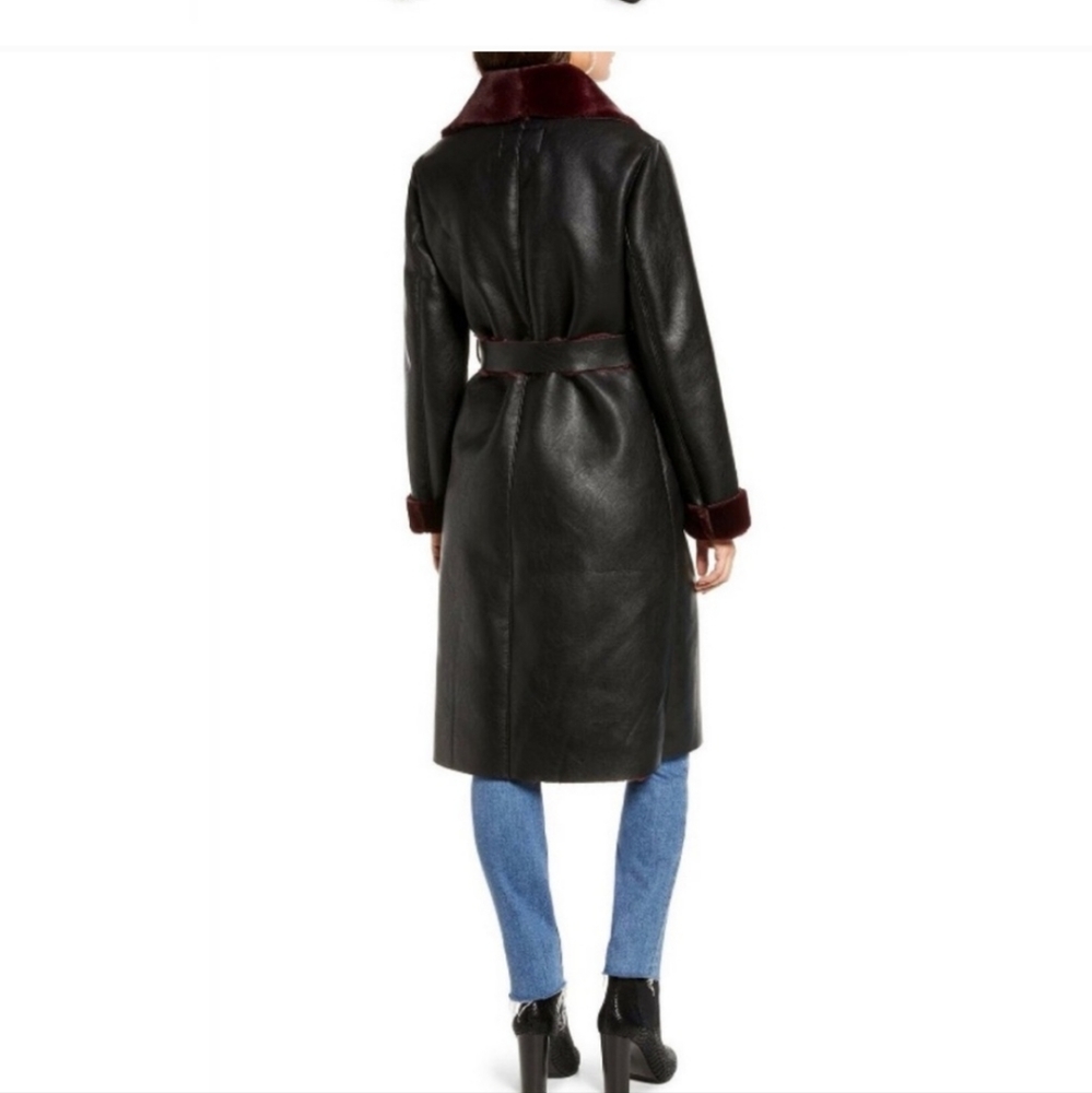 This is an **IN SEARCH OF**blank nyc sherling lined leather trench coat